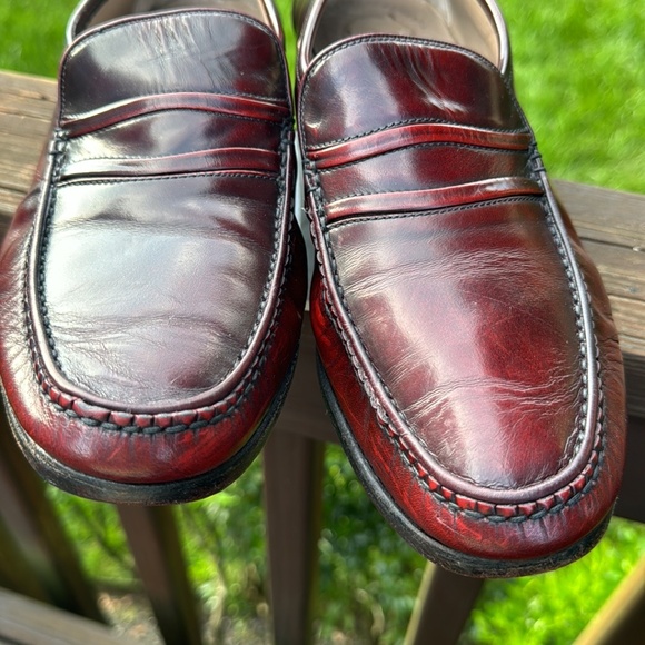 Bally Burgundy Loafers Slip On Size 10M Men's Made in Italy - Picture 3 of 11